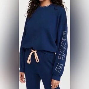 NWT Mother Move It! The Loosen Up Crop Sweatshirt in Insignia Blue SMALL OS